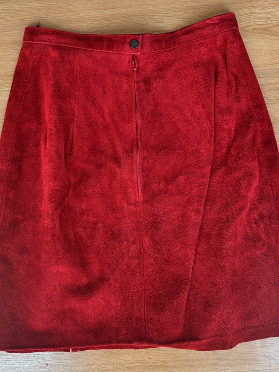 Outerwear by Phoenix Dresses & Skirts - Vintage Genuine Leather Suede A-Line Skirt - Outerwear by Phoenix